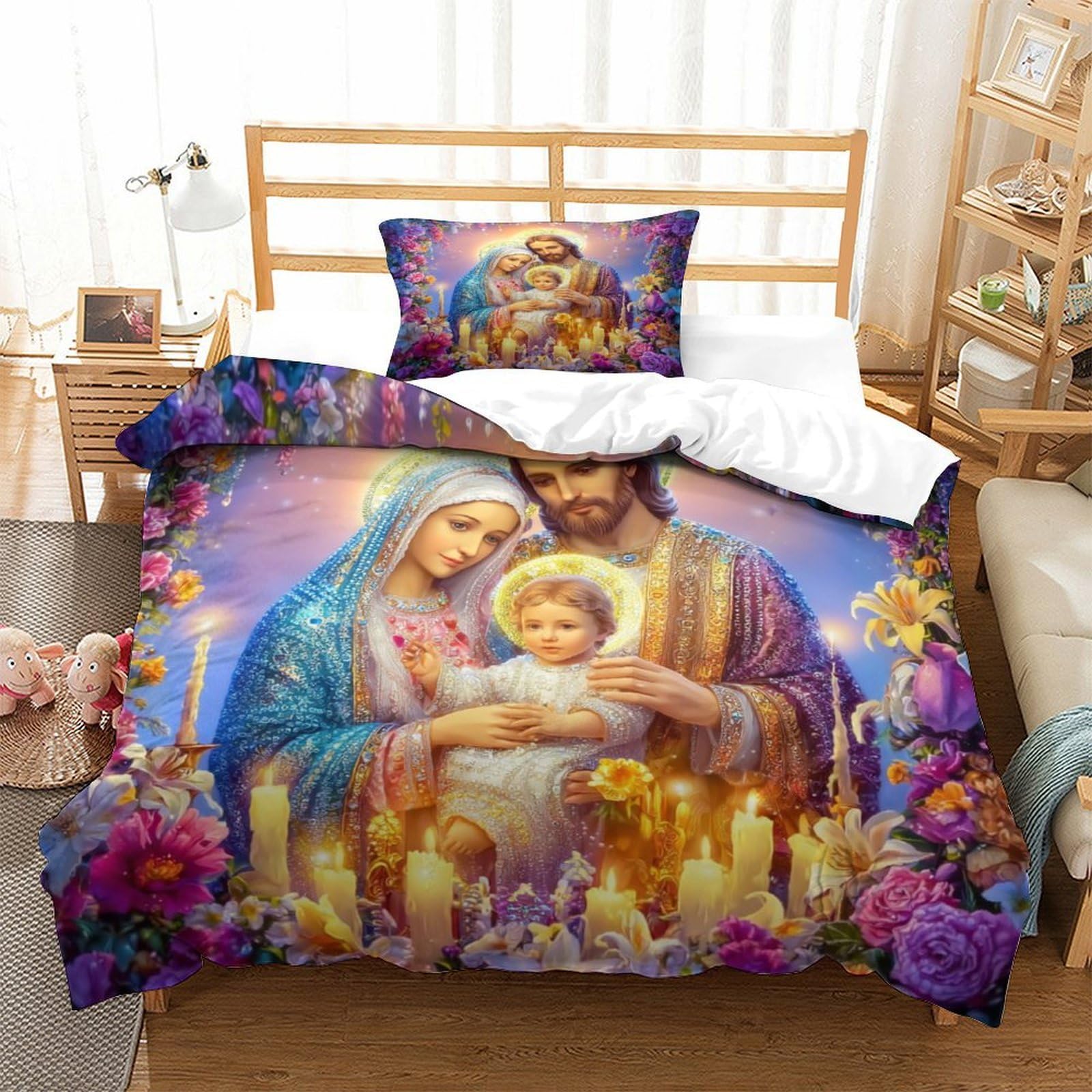 Parure de lit 3 pièces imprimé 3D pour chambre d'enfant et lit simple microfibre