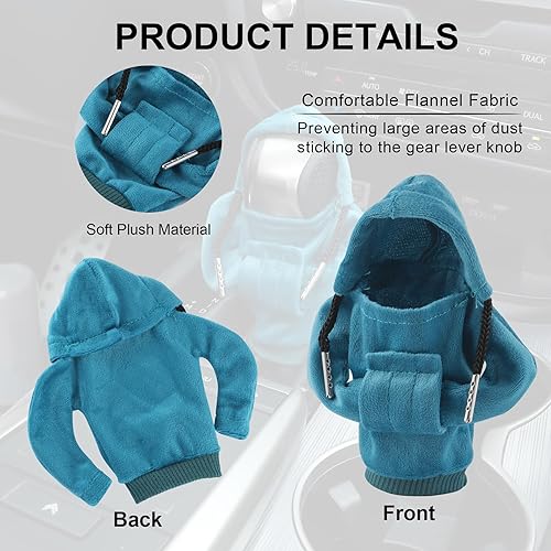 Miniatura 2 de GaRhomxy Pomos de palanca de cambios de automóvil, perilla de palanca de cambios de automóvil, bonita sudadera con capucha para engranaje de