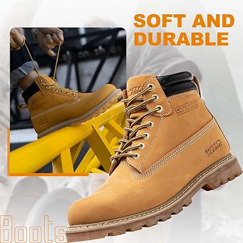 Miniatura 5 de SAFETY LOONG Steel Toe Work Boots for Men Waterproof Real Leather Slip Resistant