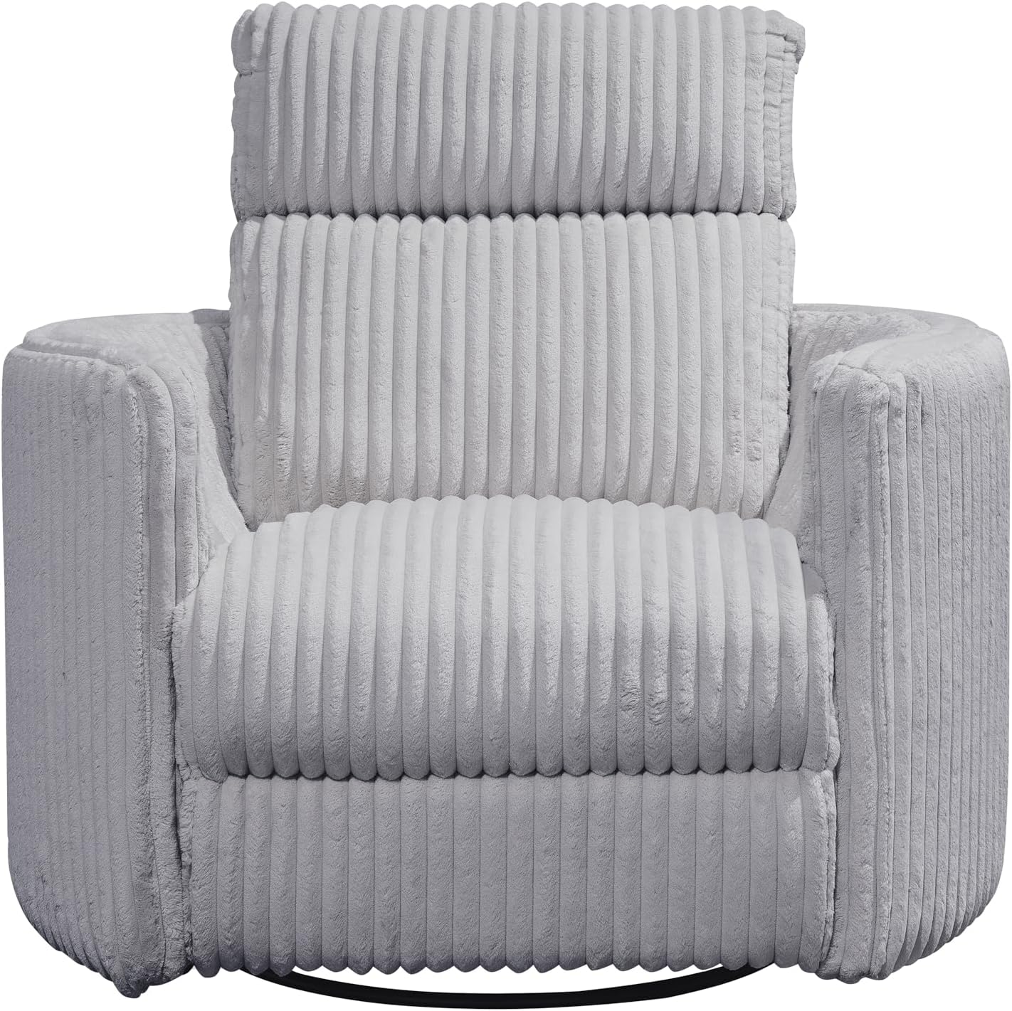 Mega Grey Swivel Glider Recliner with Plush Chenille Upholstery