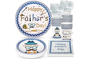 Atonofun Father's Day Party Supplies, Disposable Father's Day Plates and Napkins Set...