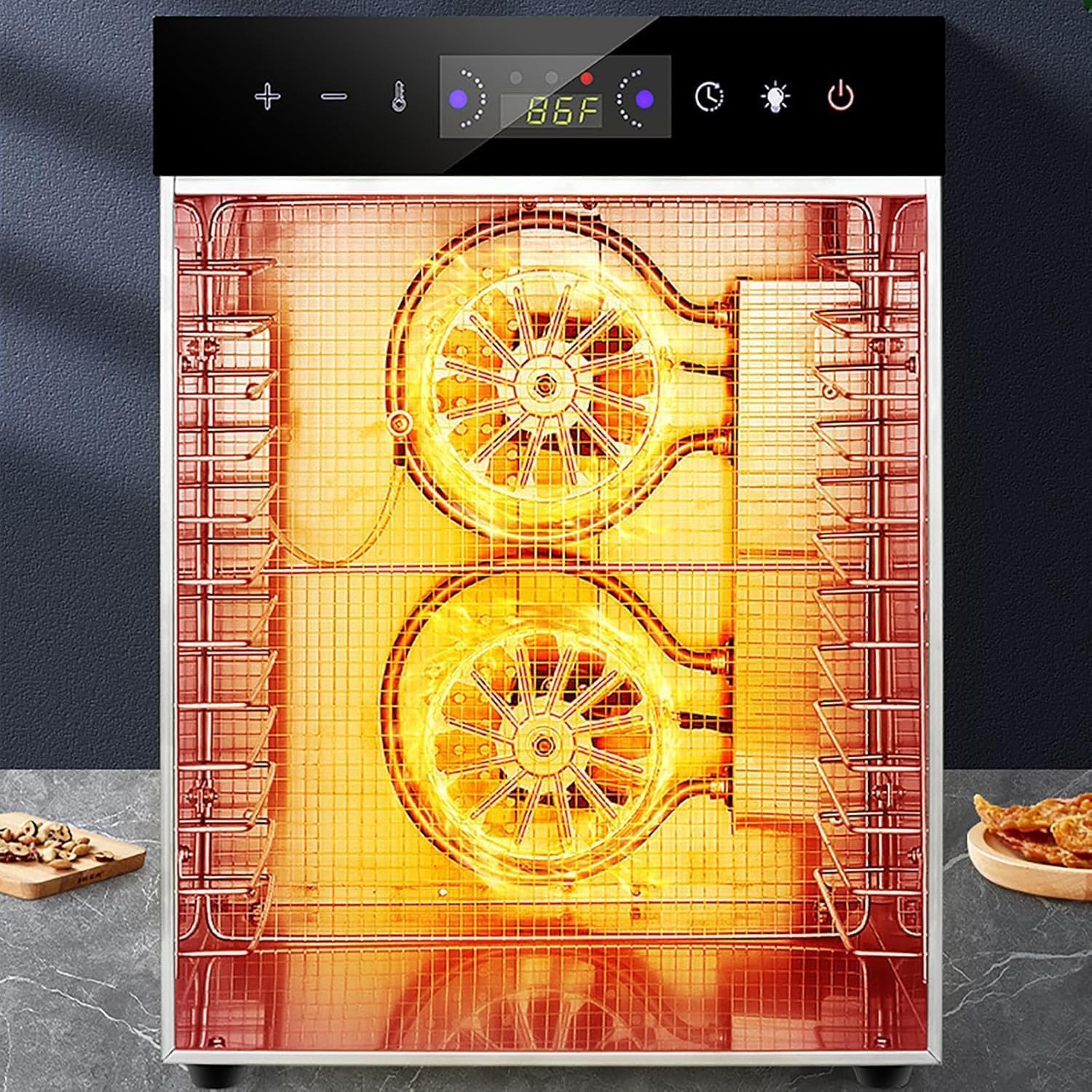 Secador de congelación Comercial 12 bandejas deshidratador eléctrico 304 de Acero Inoxidable 360 Flujo de Aire para Frutas Herbas de Carne Uso de Negocios en casa