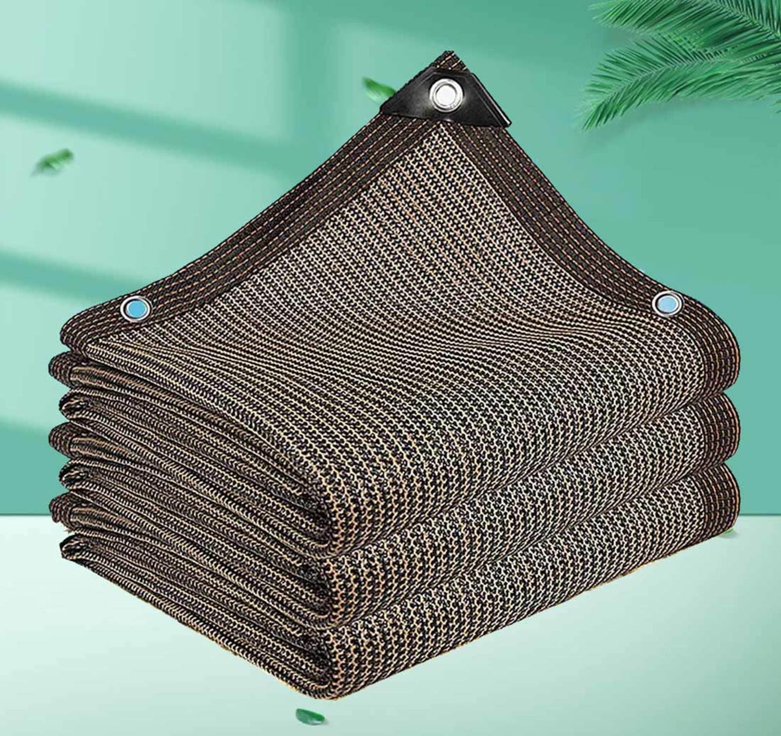 WQPMNYG Outdoor Shade Cloth with Grommets - 90% UV Protection, Breathable Canopy for Pergola, Greenhouse, Barn, Patio, Garden, Tomatoes - Brown, 4x6m