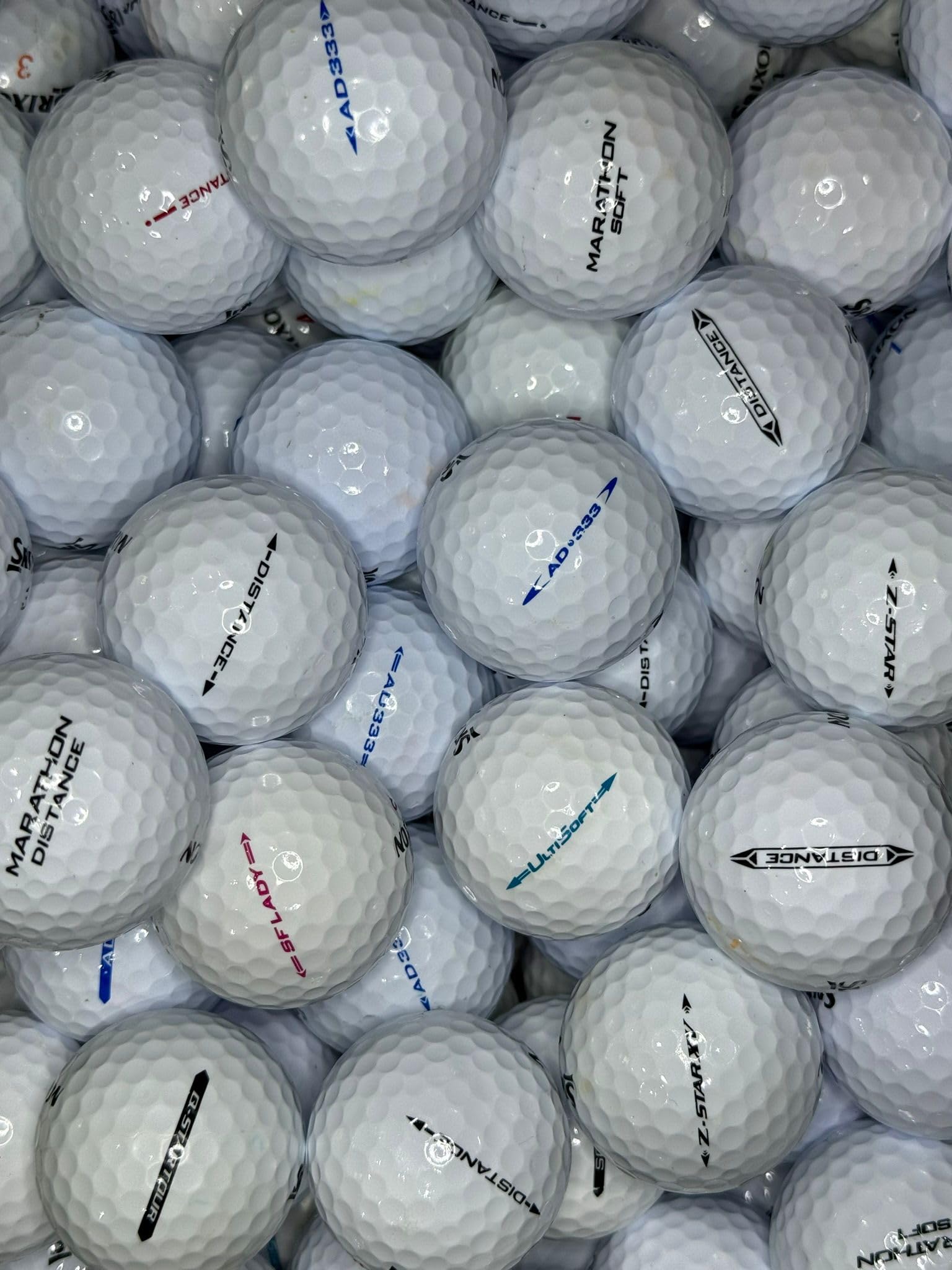 Iron Lake Balls | Used for Srixon Premium Golf Balls | Mint & A Grade | 12, 24, 36 Pack | Mixed Model AD333, Distance, Z Star, Soft Feel, Ultisoft etc (USED not new)