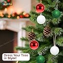 Toyshine 15Pc Decorative Christmas Ornament Combo Pack Balls Pinecones and Gift Boxes Hanging Décor for Xmas Tree Home and Party Celebration gallery image