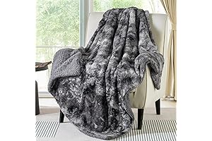 Bedsure Cozy Grey Sherpa Throw Blanket