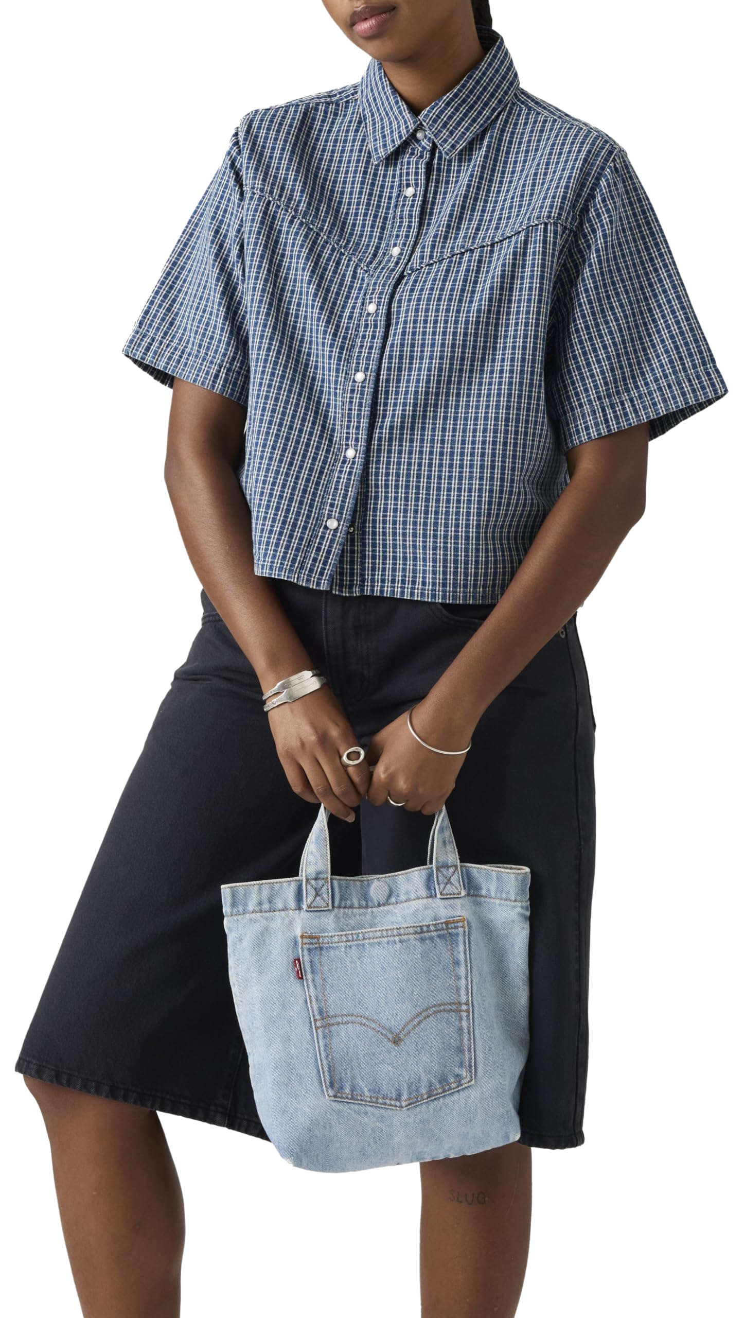 Levi's Women's Mini Back Pocket Tote HANDBAG, Ocean Indigo Wash 12, OS -