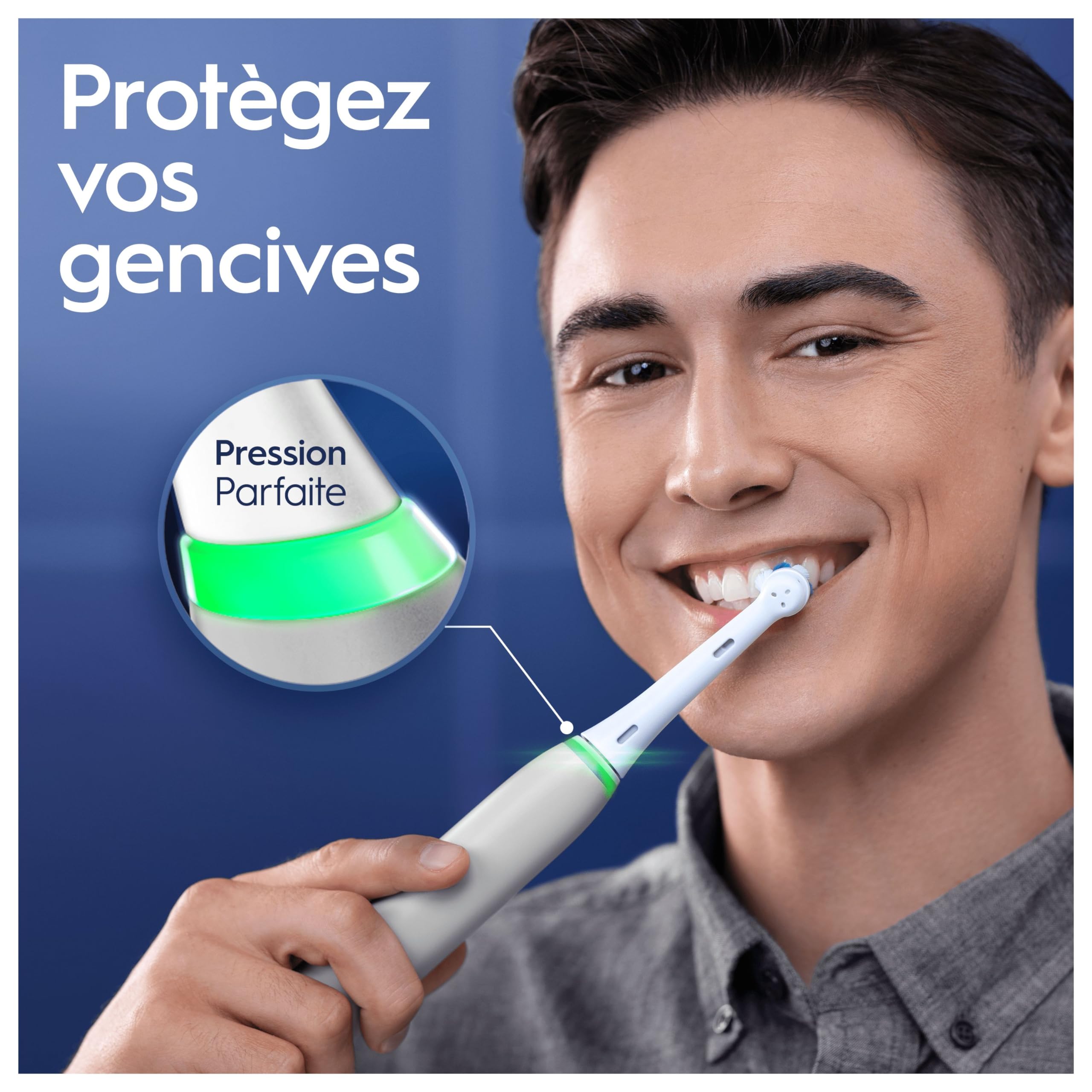 Oral-B iO 6 Brosse à Dents Électrique Grise, 2 Brossettes, 1 Étui de Voyage, 1 Pochette pour Chargeur