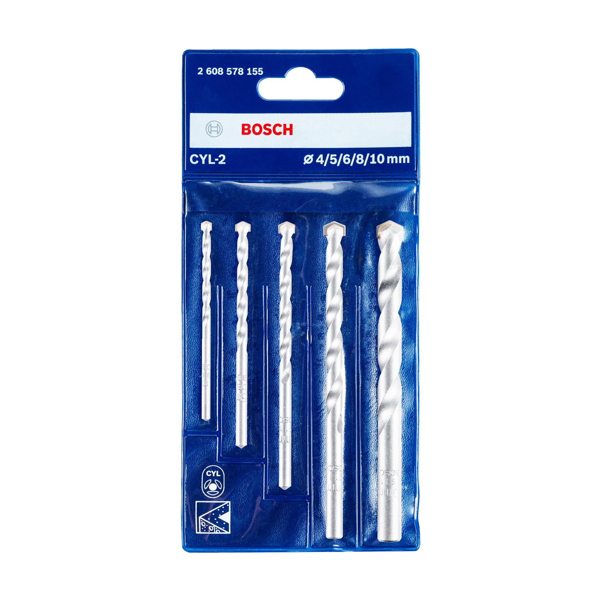 Bosch Professional Impact Drill Bit / Masonry Drill Bit Set With Diameter 4mm, 5mm, 6mm, 8mm, 10mm, Pack Of 5