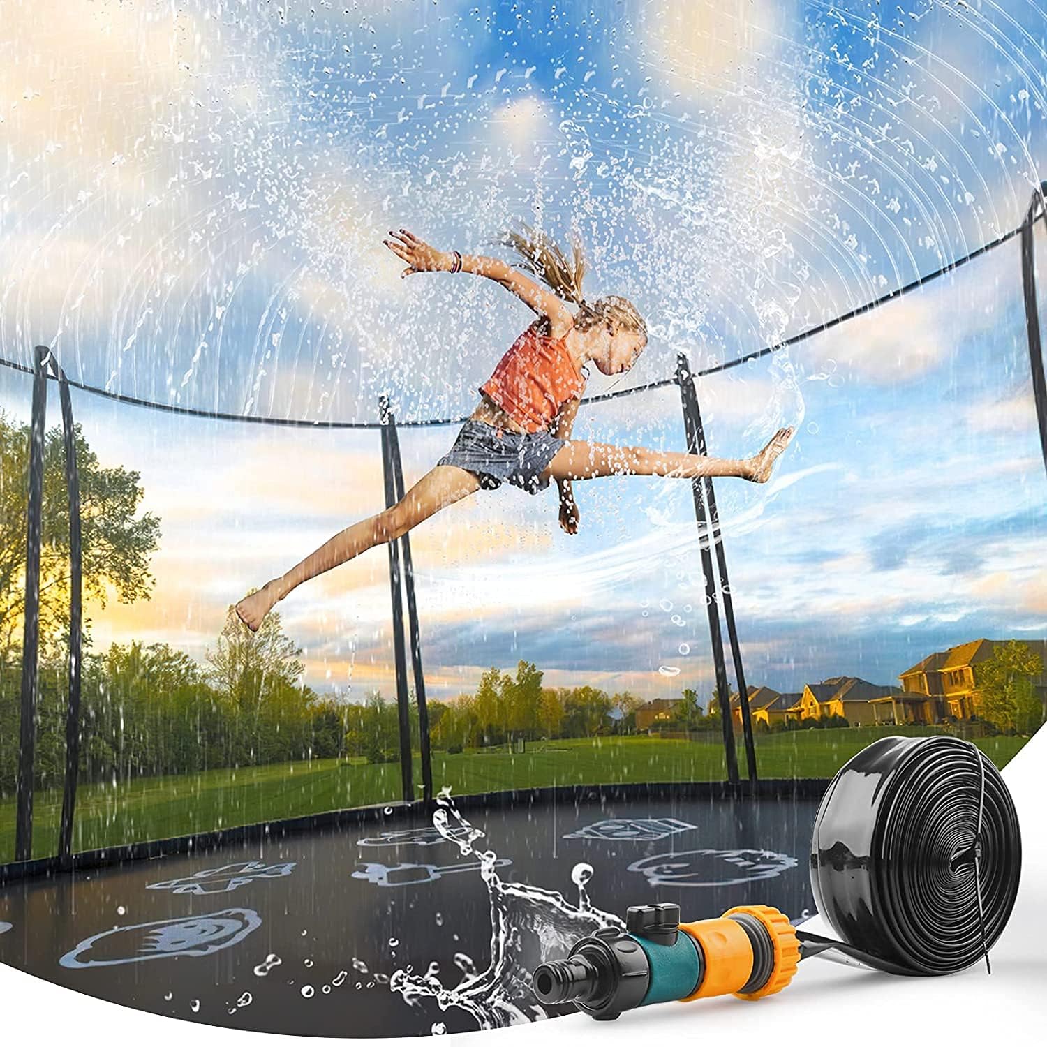 CUIFULI Trampoline Water Sprinkler, Sprinkler for Trampoline, Outdoor
