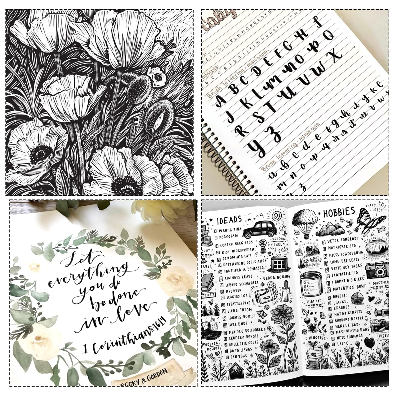 JIANTA Kalligrafiepennen, 12 stuks, zwarte kalligrafieset voor beginners, fineliner-pennen, kalligrafiepennen voor schrijven, bullet journal accessoires, zwarte tekenpen