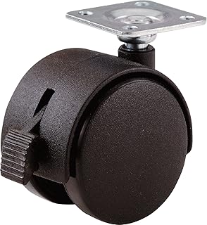 Shepherd Hardware 9579 2-Inch Office Chair Caster, Twin Wheel with Brake, 1-1/2-Inch Sq. Plate, 75-Lb Load Capacity