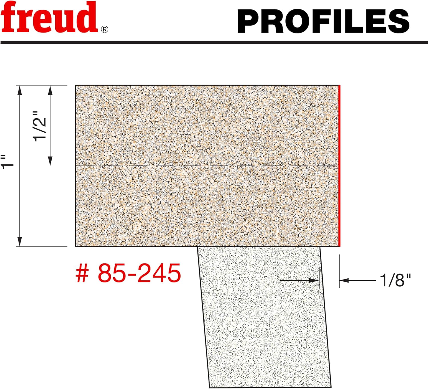 Freud 85-245: 1/2" (dia.) Overhang Trim & Cut Out with 1/2" shank, 1/8" overhang amount