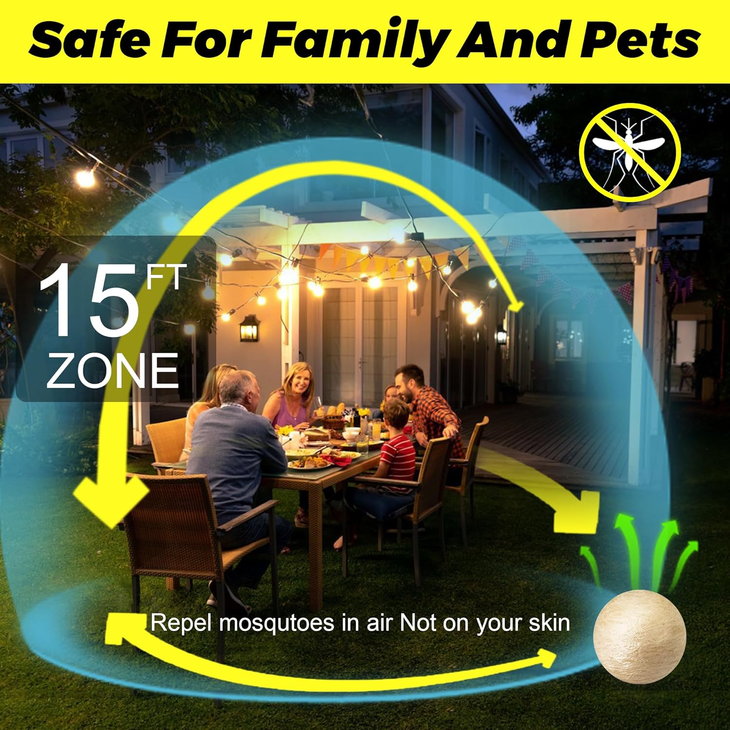 Mosquito Repellent Balls 12 PCS, Outdoor, Indoor, Travel Size | 30-Day Protection, Non-Toxic & Plant-Based | Safe for Kids, Pets | Patio, Camping, Yard Defense