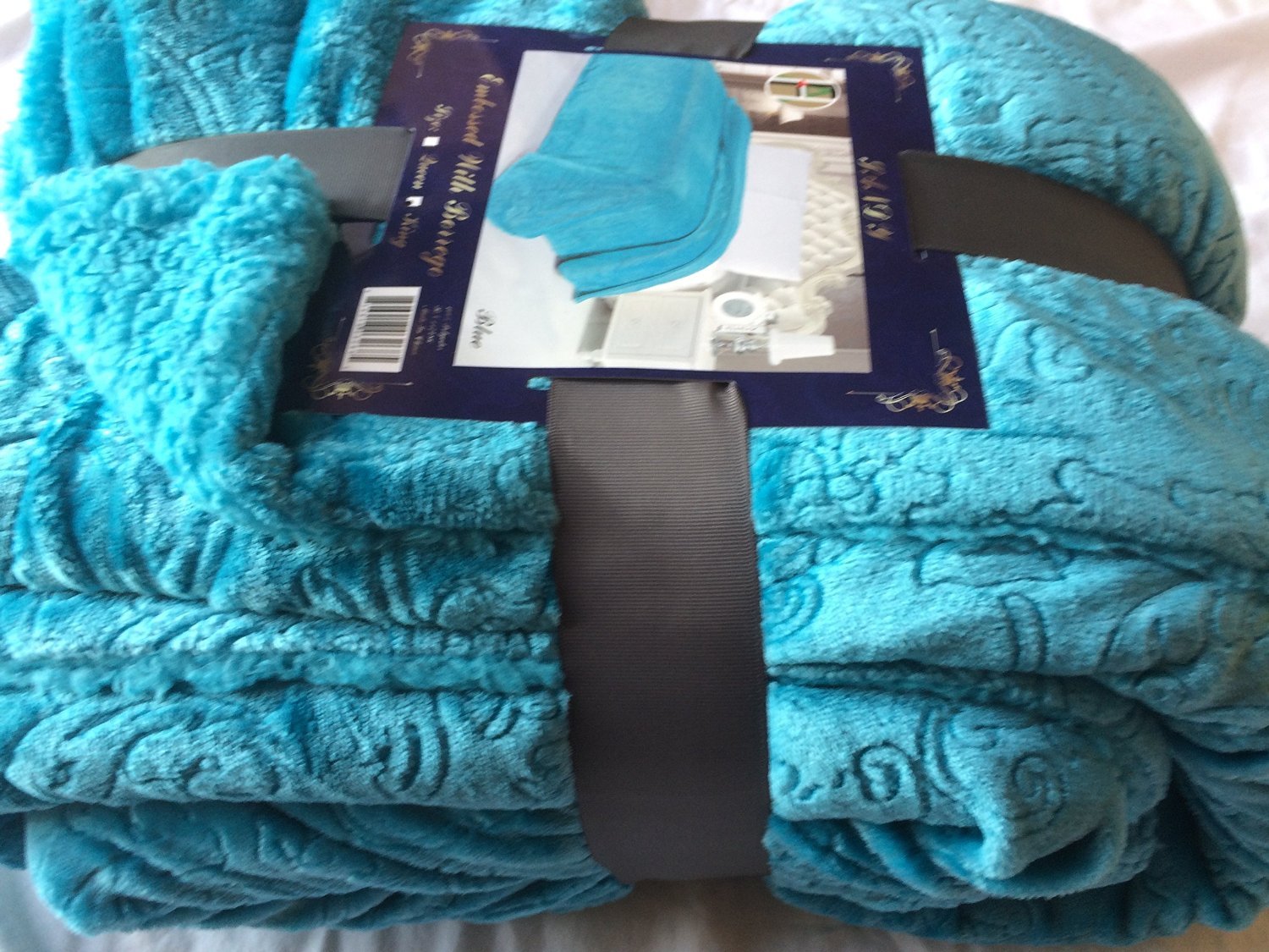 Goldenlinens Luxus Soft Fuzzy Furry Shaggy Sherpa Borrego Fleece Bed Blanket (Twin/Full Blue)