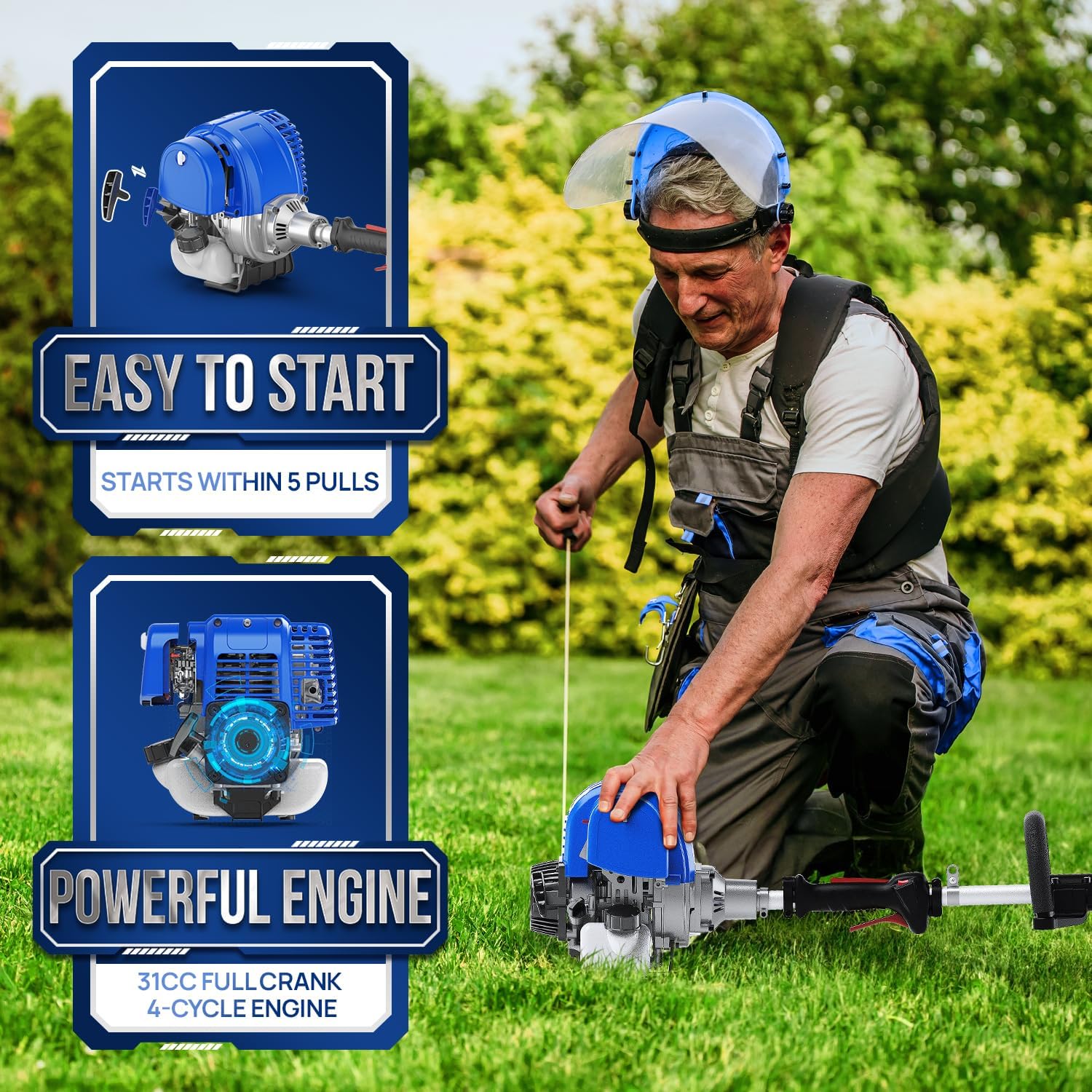Wild Badger Power Gen2 31cc 4-Cycle Gas Weed Wacker, 17-in Cut, 10-in photo 6