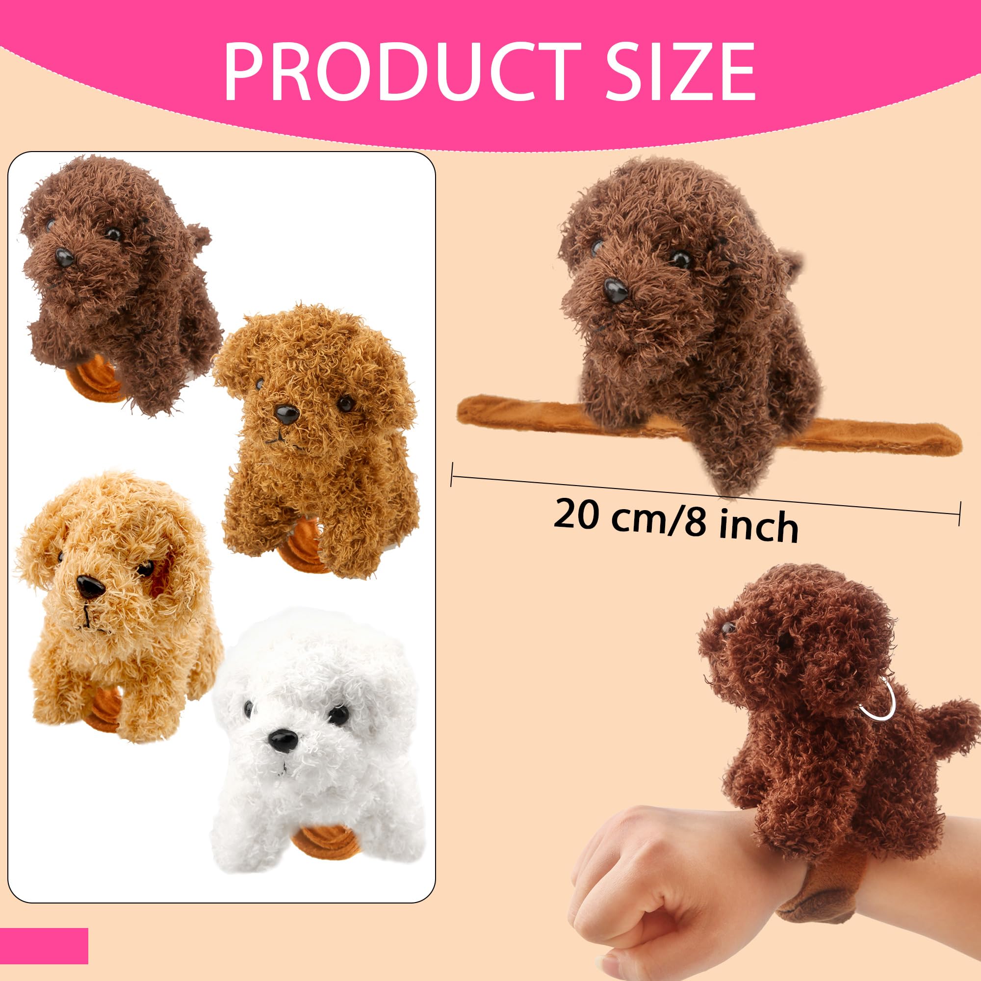 DolliBu Pulsera de peluche de perezoso – Pulsera magnética esponjosa de animales salvajes para niños, pulsera de peluche para accesorios infantiles, juego y recuerdo de fiesta, 4.6 pulgadas