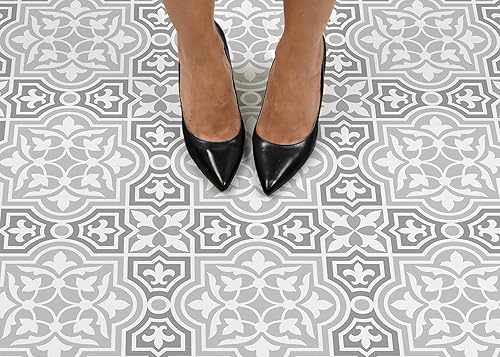 Miniatura 5 de FloorPops Azulejos de suelo gris Cheverny Peel & Stick, FP3571