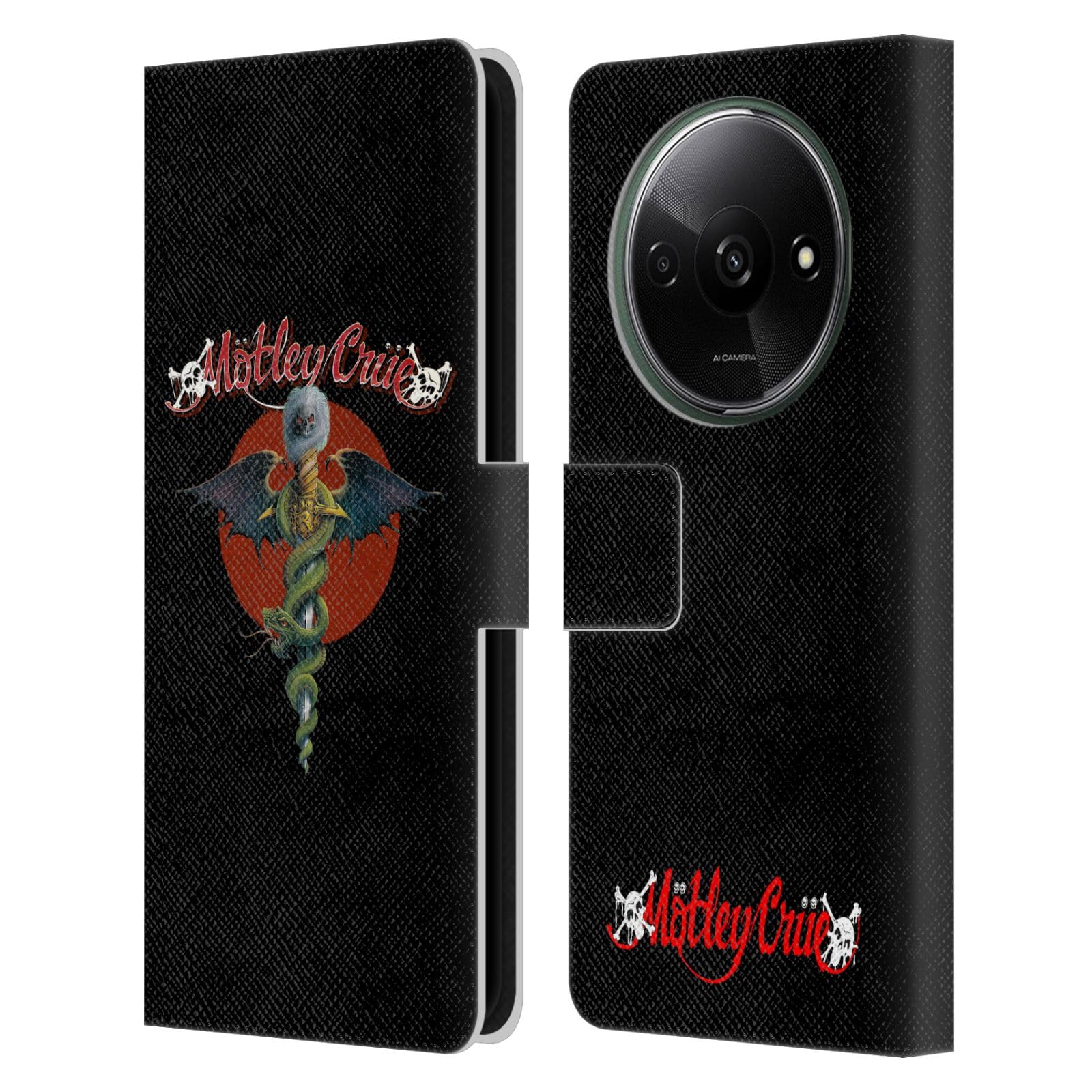 Head Case Designs Officially Licensed Motley Crue Dr. Feelgood Tour Graphics Leather Book Wallet Case Cover Compatible with Xiaomi Redmi A3