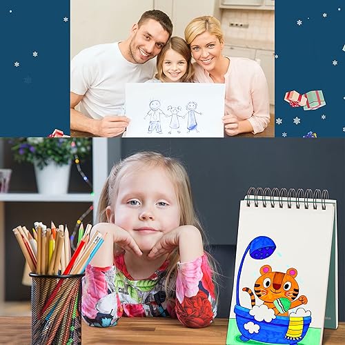 Miniatura 7 de Bokiya Cuaderno de bocetos de 9 x 12 pulgadas para niños, niñas, niños, adolescentes, regalo, papel de dibujo encuadernado en espiral superior, 100