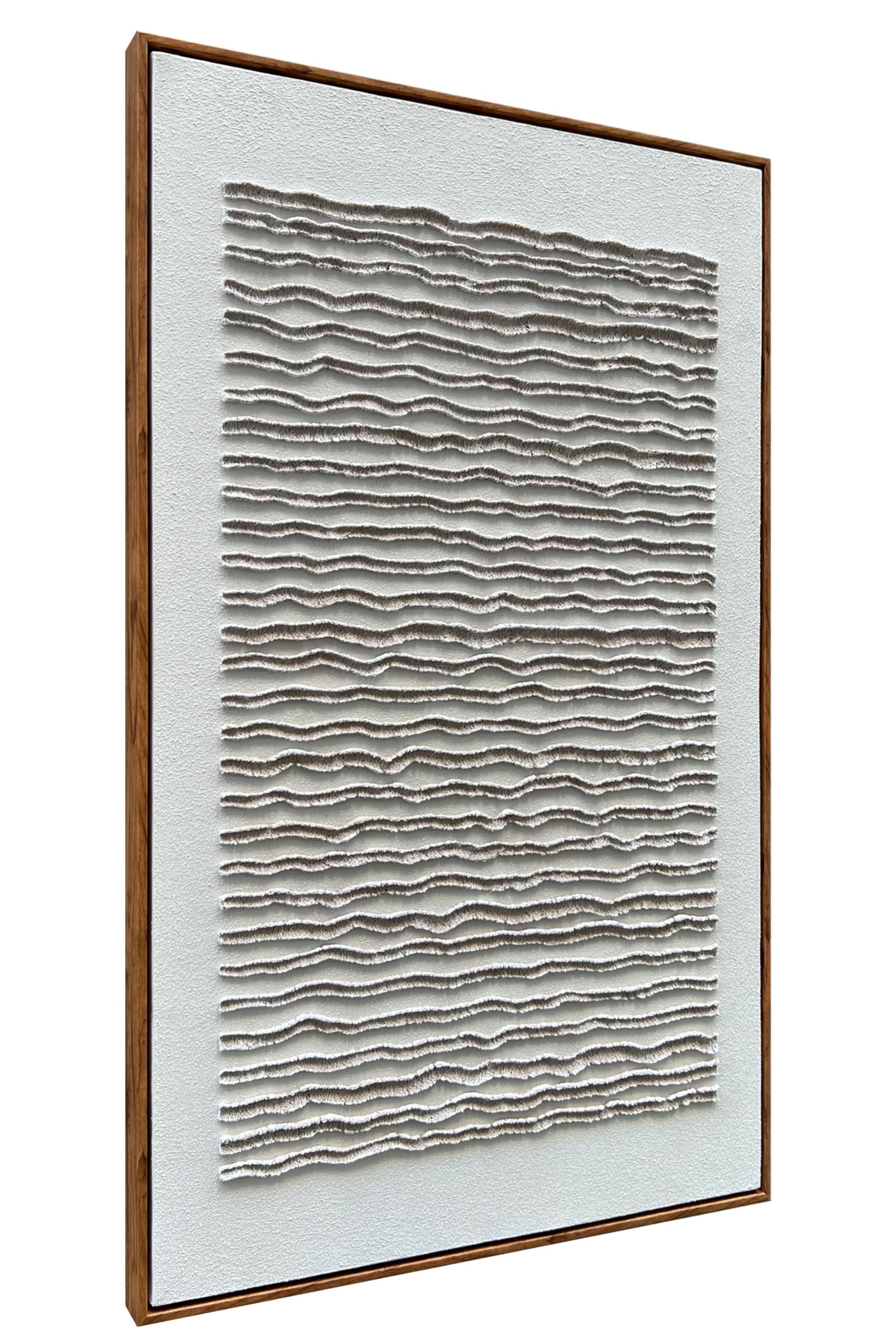 NANKAI Art Hand-painted White Texture Art Oil Painting Modern Minimalist Wall Art Deco Painting Home Office Corridor Wall Art Deco 36x24 Inches (with solid wood exterior frame)