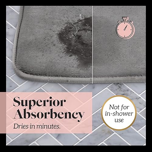 Miniatura 5 de Genteele - Tapete de baño de espuma viscoelástica antideslizante absorbente muy acogedor alfombrilla de terciopelo