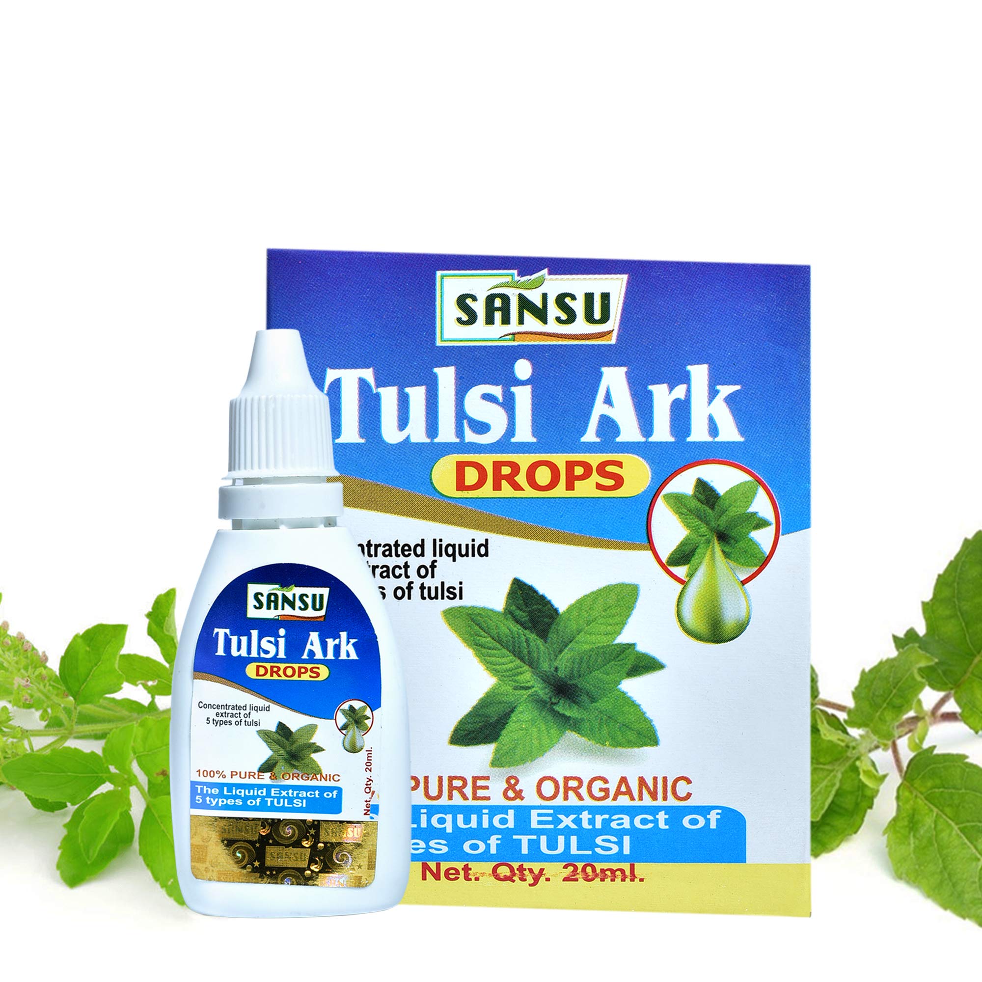 SANSU Tulsi Drops Natural Immunity Booster - 20 Ml | Just 2 drops in Tea or warm water