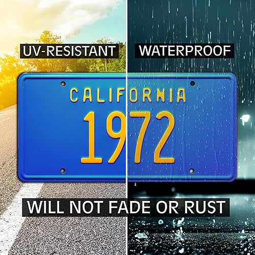 Miniatura 4 de California Vintage Hot Rod  1972  Placa de matrícula de tocador con estampado de metal