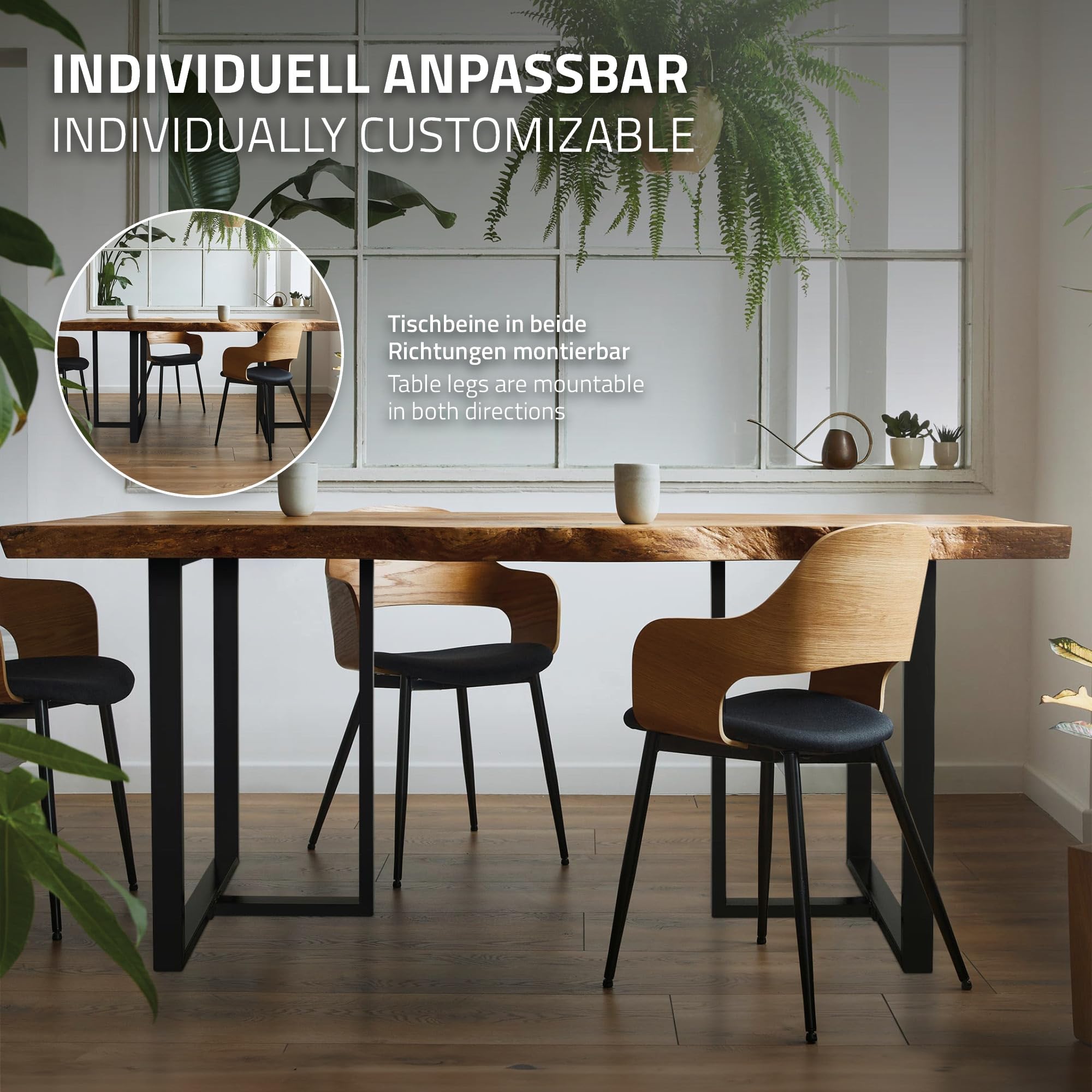 ML-Design Set 2X Base de Mesa en T 60 x 72 cm Soporte Negro Mate de Metal Acero Recubierto de Polvo Bastidor para Escritorio Pata para Consola Sostén para Tablero Pie Armazón Diseño Industrial