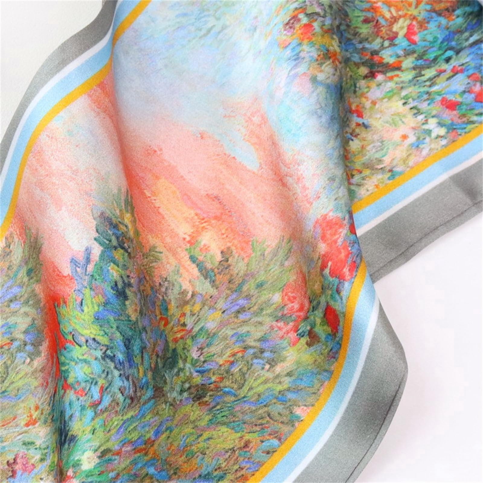 Sciarpa di Seta Sciarpa di seta con temperamento stile pittura a olio primaverile Sciarpa al collo svolazzante Sciarpa lunga di seta Sciarpe di Seta da Donna
