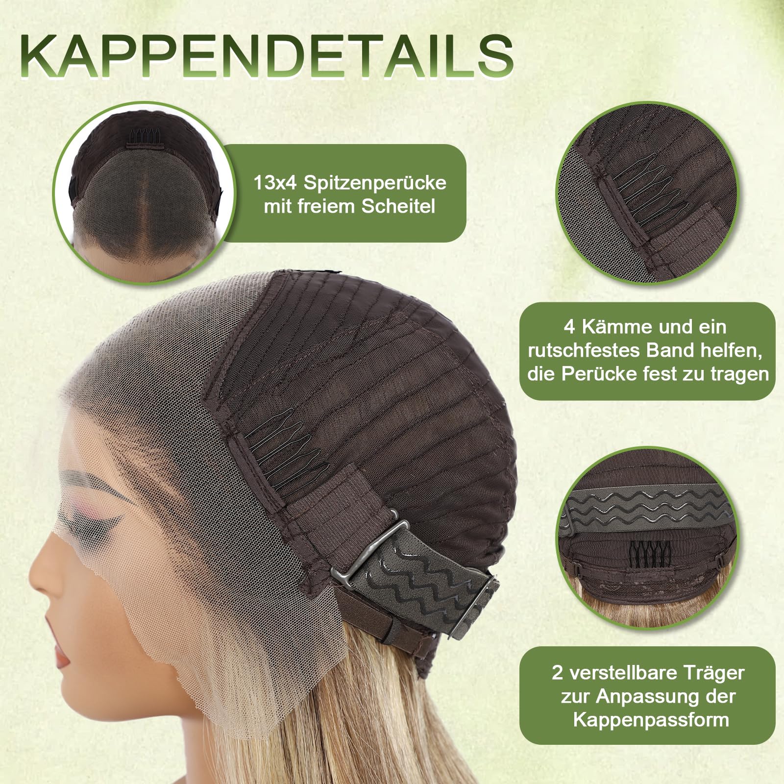 Sapphirewigs Blonde Perücke Lace Front 13x4 Synthetische Perücken Große Wellen Mix Braun Lace Front Haare Vorgezupft Tägliche Wear Party Date Weihnachten 22 inch