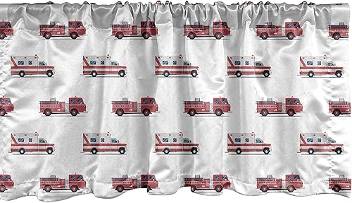 Miniatura 55 de Lunarable Cenefa de ventana abstracta contemporánea, líneas irregulares monocromáticas y nodos patrón curvilíneo, cenefa de cortina para decoración