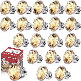 Reginary 20 Pcs 75W Turtle Reptile Amphibian Heat Lamp Bulb Sun Basking Lamp UVB UVA Full Spectrum Turtle Light Bulb Lizard Lamp UV for Turtle Aquatic Lizard Amphibian Habitat Heat Light Bulb