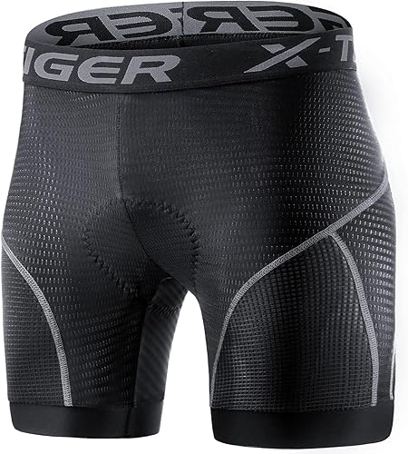 Miniatura 2 de X-TIGER Pantalones cortos de ciclismo para hombre con acolchado 5D, pantalones cortos de ciclismo MTB con diseño transpirable y absorbente