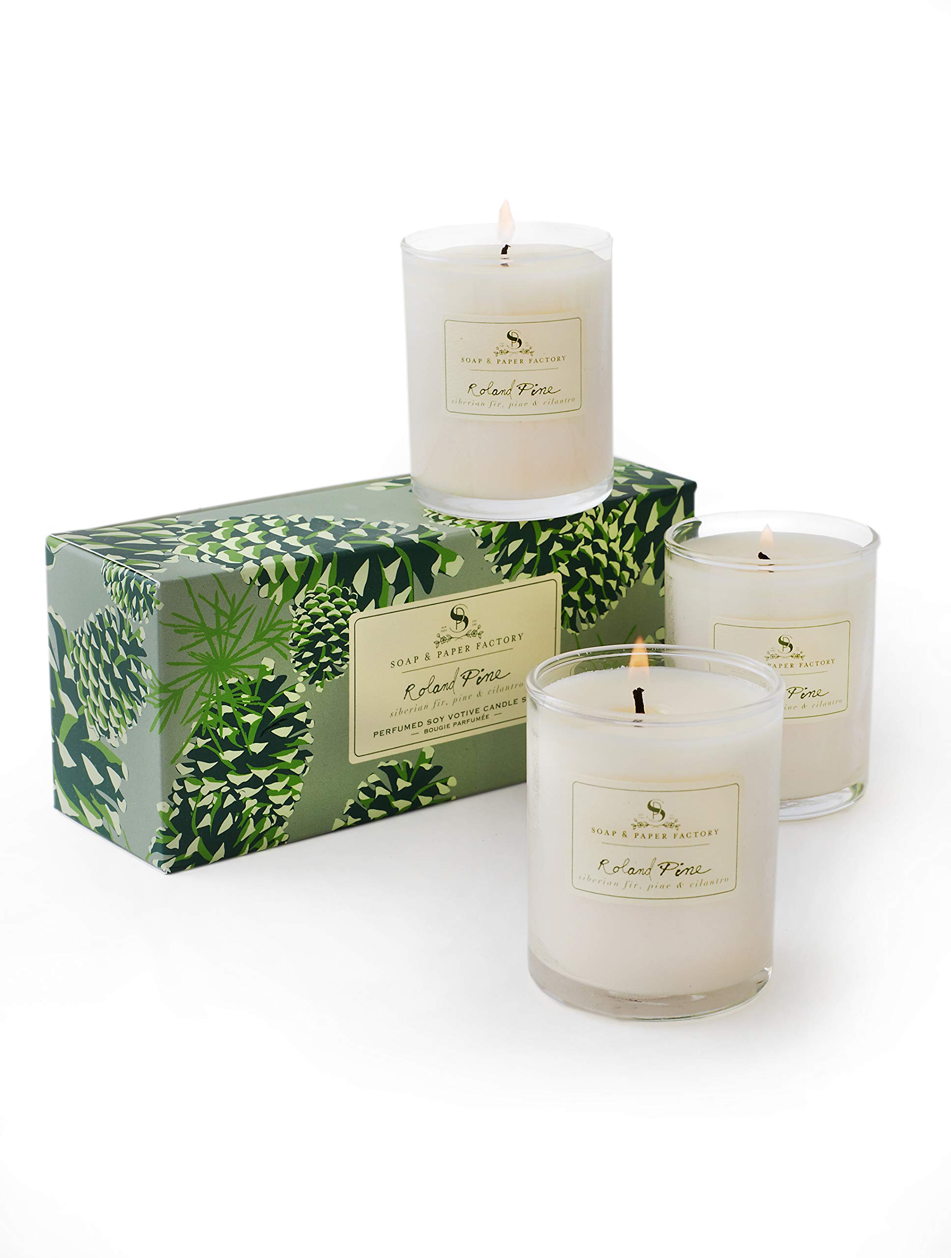 Soap & Paper FactoryRoland Pine Votive Trio Gift Set - 3 x 2.4 oz Votive Soy Candles