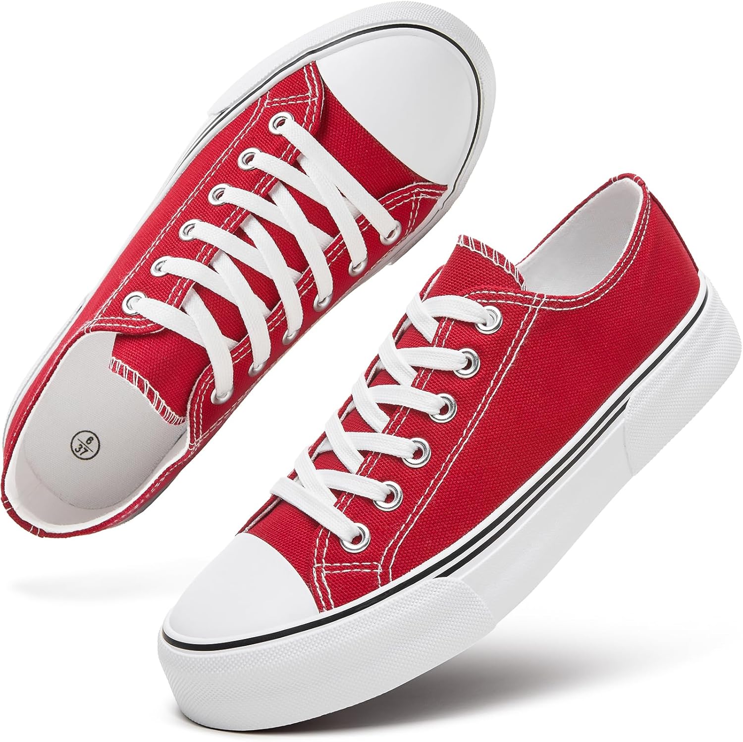 hash bubbie White Sneakers for Women Low Top Canvas Shoes Womens Canvas Sneakers Women’s Fashion Sneakers Slip on Casual Tennis Shoes