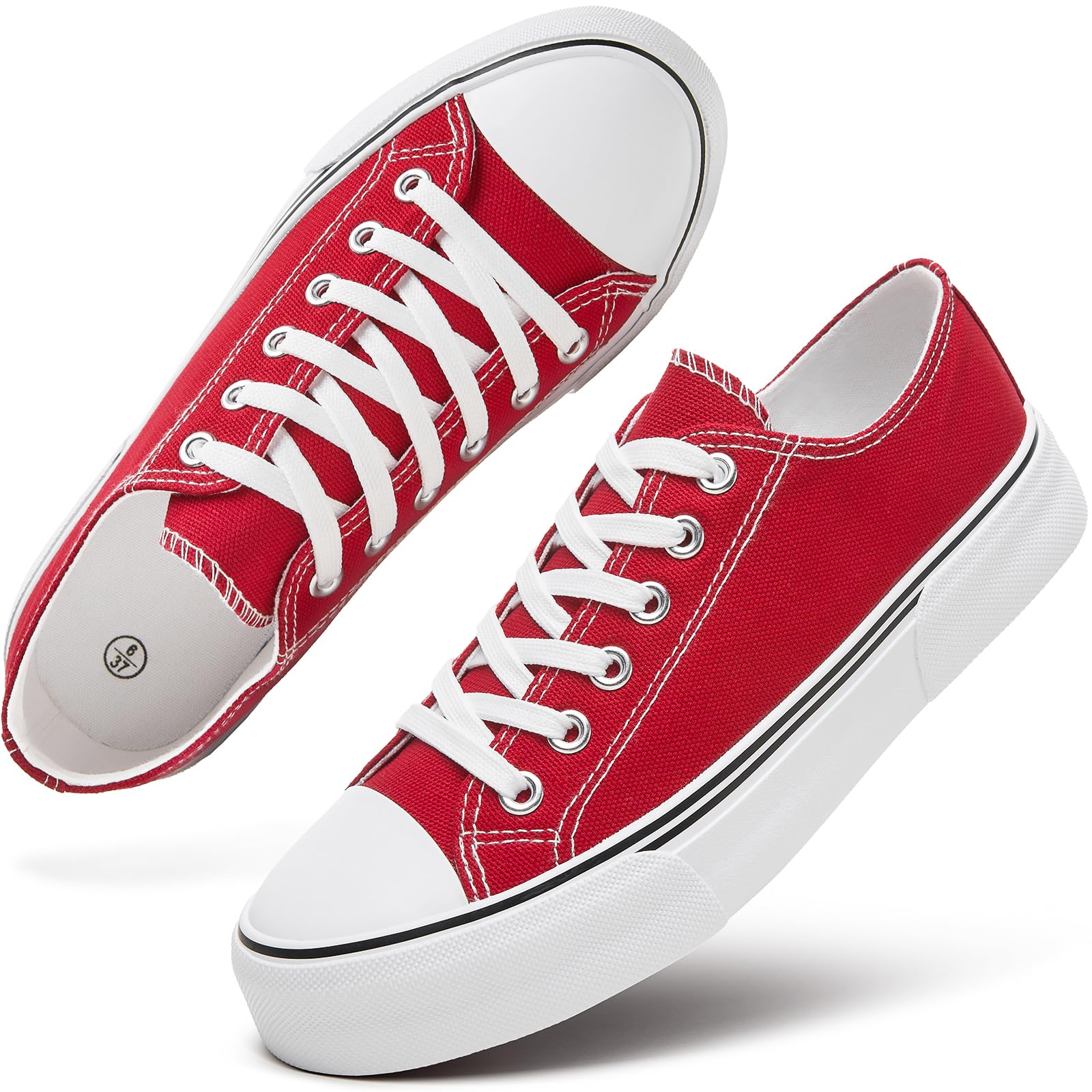 White Sneakers for Women Low Top Canvas Shoes Womens Canvas Sneakers Women's Fashion Sneakers Slip on Casual Tennis Shoes
