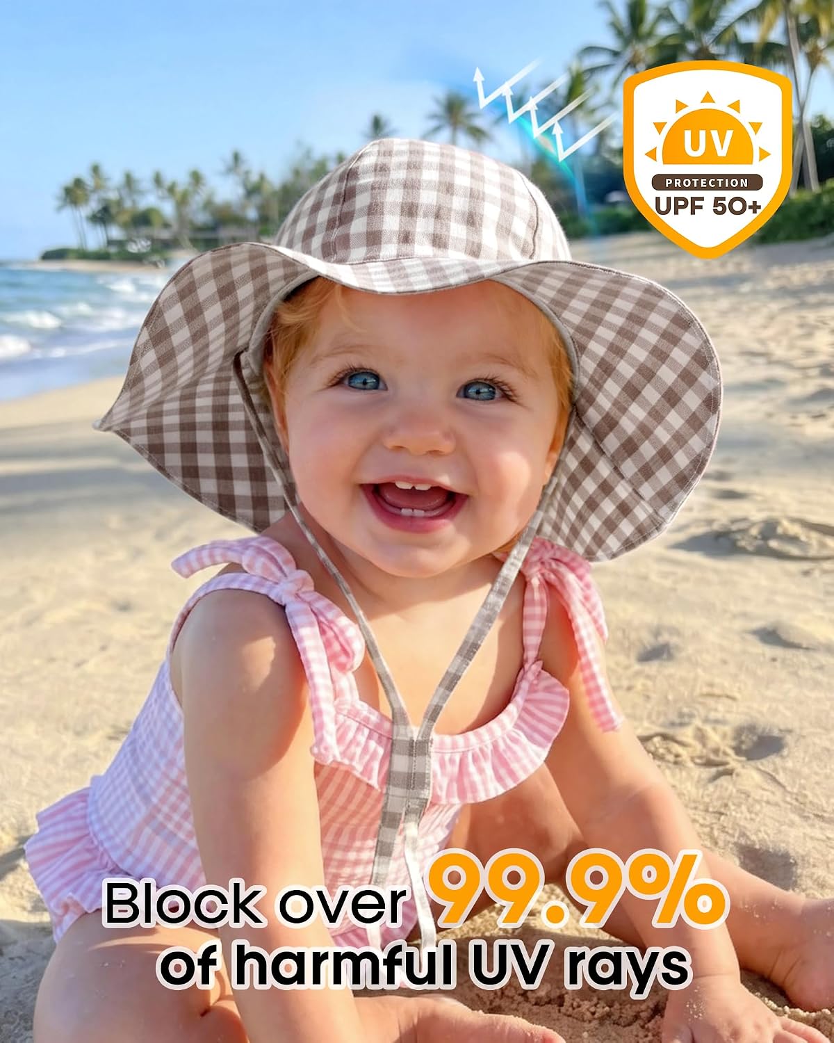 FURTALK Baby Sun Hat Toddler Summer Hats UPF 50+ Wide Brim Girls Boys Bucket Hat