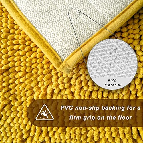 Miniatura 8 de Juego de 2 alfombras de baño, cuadradas + cuadradas (20 x 32 pulgadas + 16 x 24 pulgadas), juego de alfombras de baño de felpilla súper suaves y