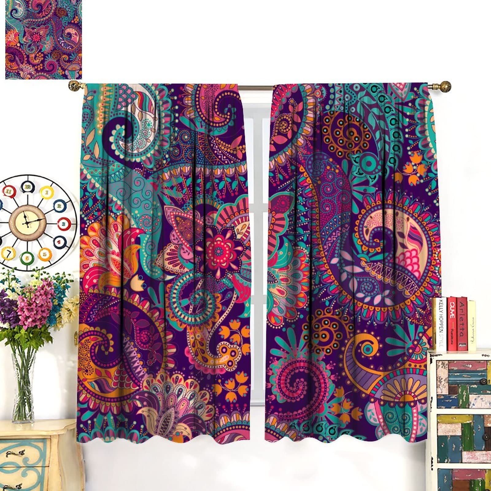 Amazon｜ヴィンテージボヘミアンカーテン、インディアンボヘミアン