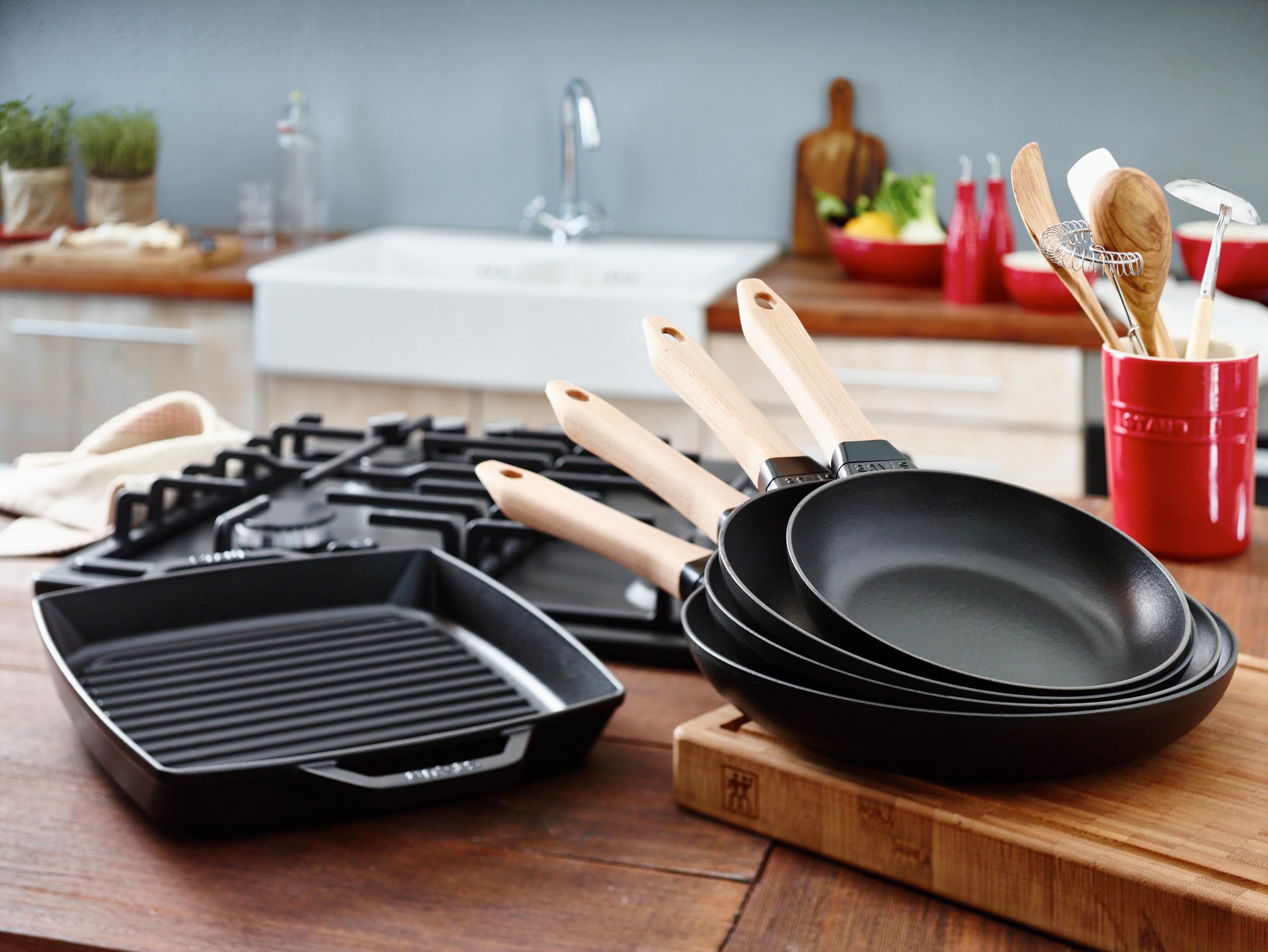 Amazon.com: STAUB Cast Iron, Grill Pan with Two Handles, Black, 33