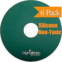 6 Silicone Dehydrator Sheets NON-Toxic for Nesco Round Dehydrators Fruit Roll Up Fruit Leather Circle ReUsable Flexible Non Stick - 6 FLAT Sheets