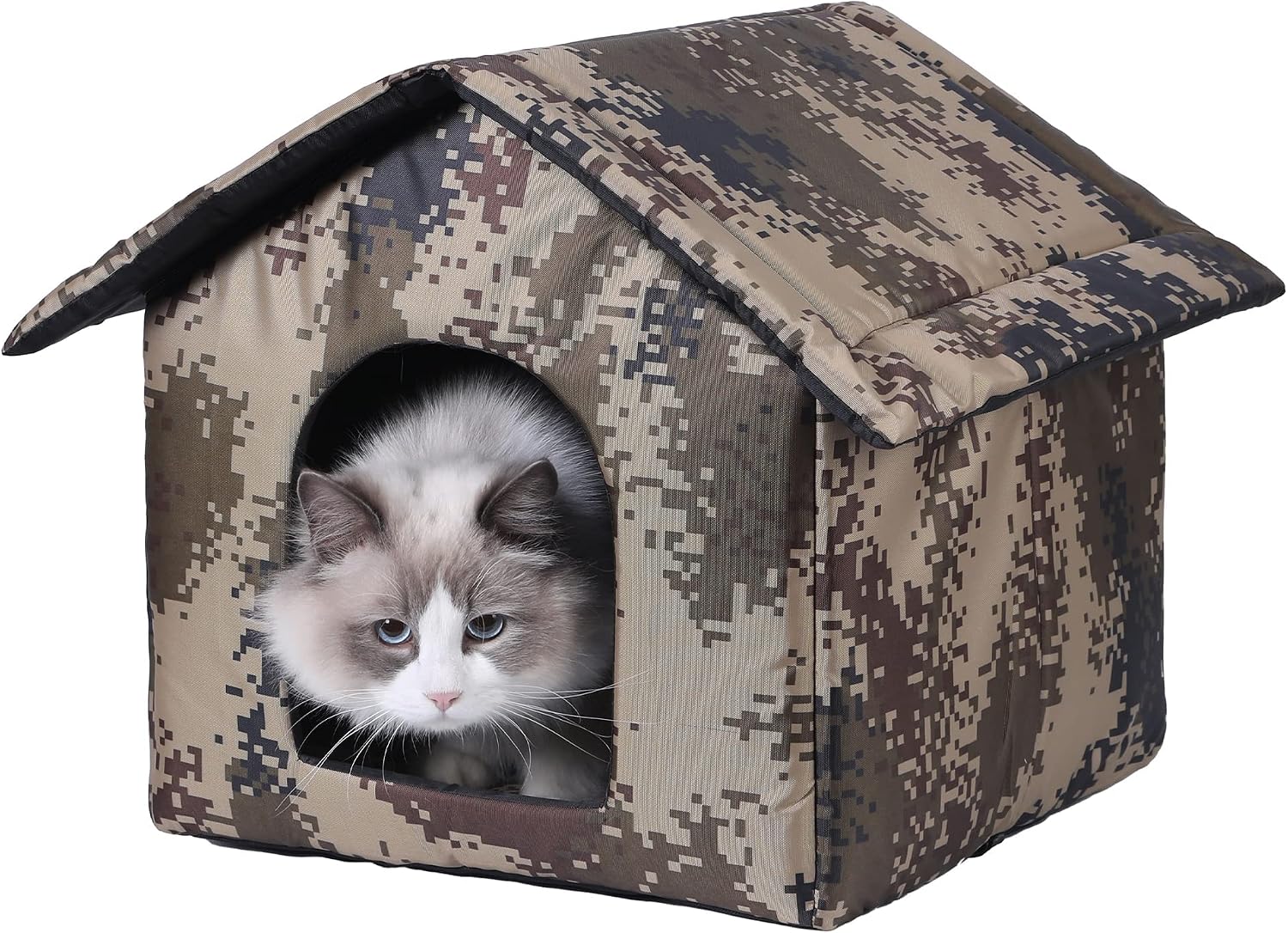 FTYUNWE Winter Outdoor cat Houses for Feral Cats Dog House cat Tree Feral cat House Weatherproof Small Dog Kennel,棕色迷彩-S 6491548789…