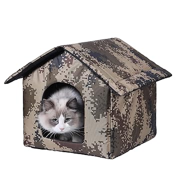 Winter Outdoor cat Houses for Feral Cats Dog House cat Tree Feral cat House Weatherproof Small Dog Kennel,??�?�???-S