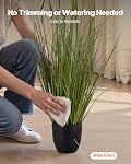 VEVOR Artificial Grass Plant, 2 Pack 35 inch Cattail Grass in Pot, Premium PVC Faux Fake Greenery Shrubs Plant for Indoor Outdoor House Home Garden Office Room Décor, Housewarming, Green