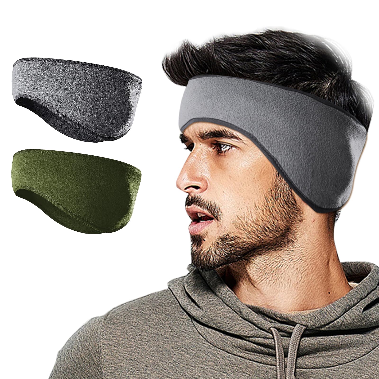 Lauzq Winter Fleece Ear Warmers Headband Ear Muffs for Men Women Kids, Ear Covers for Cold Weather Ski Running Cycling Work