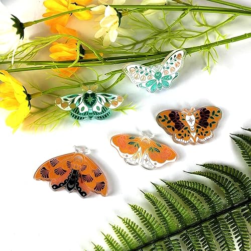 Miniatura 8 de Moldes de silicona de mariposa para resina epoxi, decoración de pared de fase lunar y fabricación de joyas de llaveros, 5 estilos de moldes de