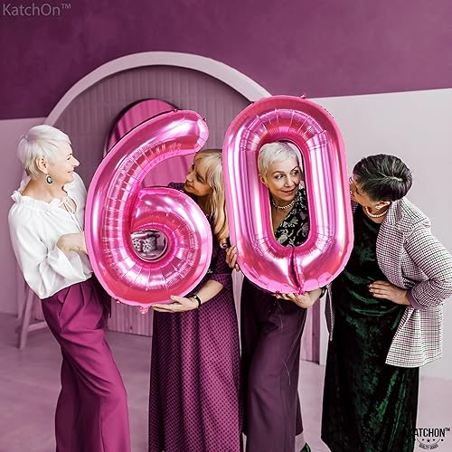 Vista 30 de KatchOn, Globos morados grandes del número 60, 40 pulgadas, globos de cumpleaños de 60 años, decoraciones moradas de 60 cumpleaños, globos de 60