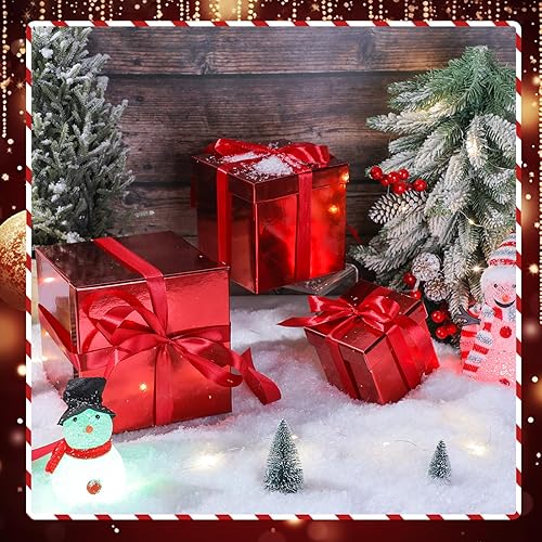 Miniatura 4 de Cholemy 5 cajas de regalo para el día de San Valentín con tapa y cinta, 5 tamaños mixtos, cuadrados, anidados, tarjeta de recuerdo, caja de regalo,