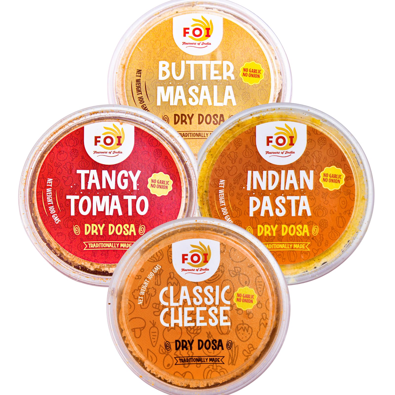 FOI Flavours of India Delicious Crispy & Crunchy Dry Dosa Khakra, Healthy Ready to Eat | Gluten Free Instant Snacks | All Time Favourite Indian Snacks (Combo 1)